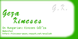 geza kincses business card